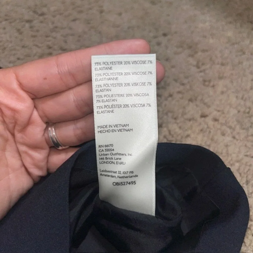 Anthropologie Maeve Tailored Skort Wrap Front Side Zip‎ Mini Pocket Navy Blue 4